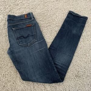 7 for All Mankind Jeans Womens Size 25 ROXANNE Skinny Cotton Stretch Blue Denim